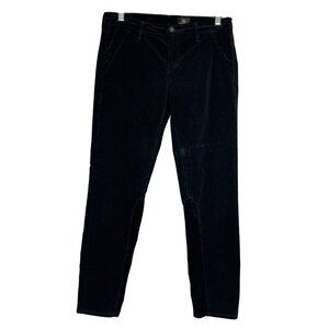 AG Adriano Goldschmied Stevie Ankle Jodhpur Black Velvet Corduroy Pants Women 29